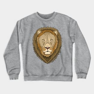 Detailed lion head cartoon artwork Crewneck Sweatshirt